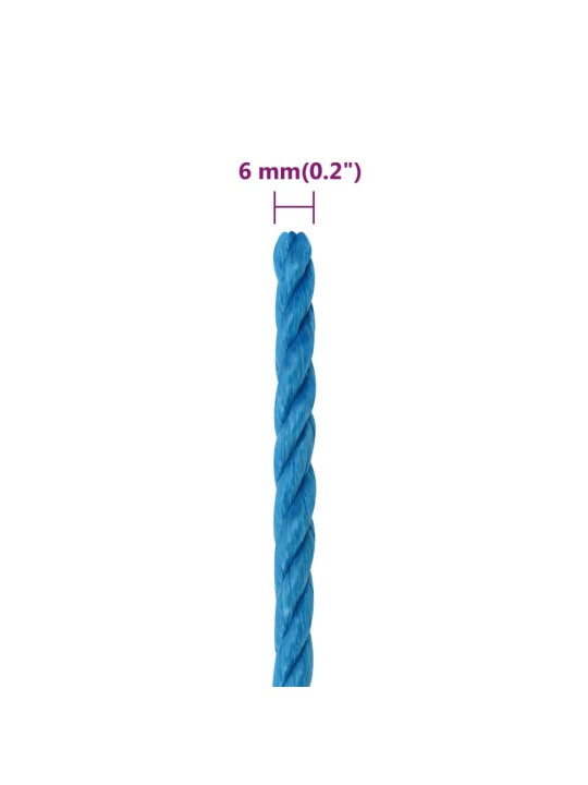 Pracovní lano modré 6 mm 25 m polypropylen