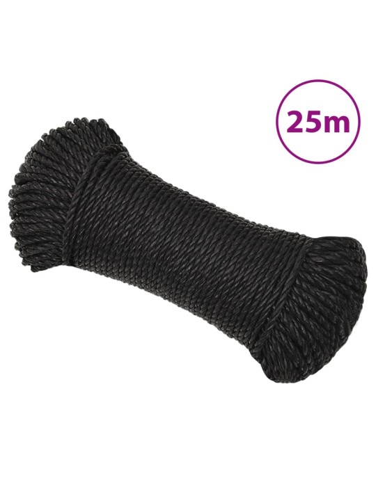 Pracovní lano černé 3 mm 25 m polypropylen