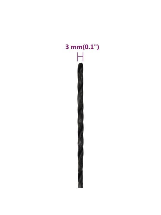 Pracovní lano černé 3 mm 25 m polypropylen