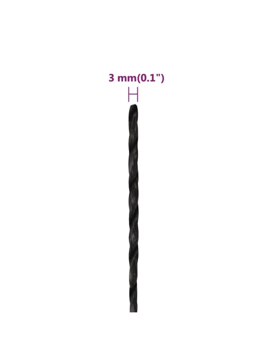 Pracovní lano černé 3 mm 50 m polypropylen