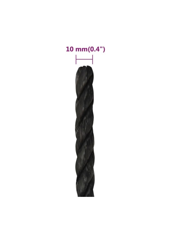 Pracovní lano černé 10 mm 25 m polypropylen