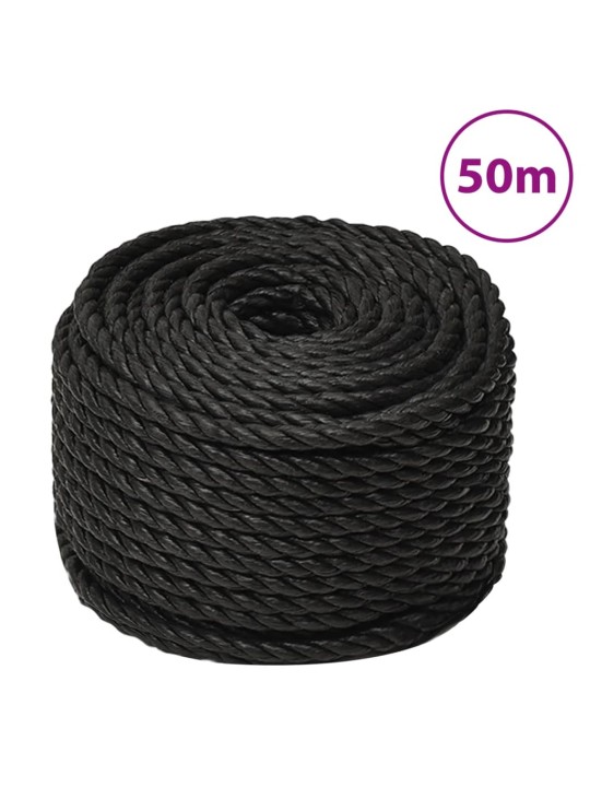 Pracovní lano černé 10 mm 50 m polypropylen