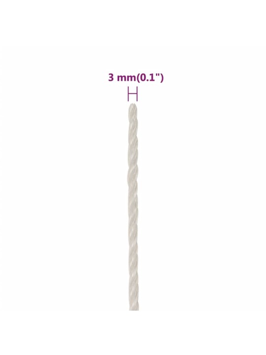 Pracovní lano bílá 3 mm 25 m polypropylen