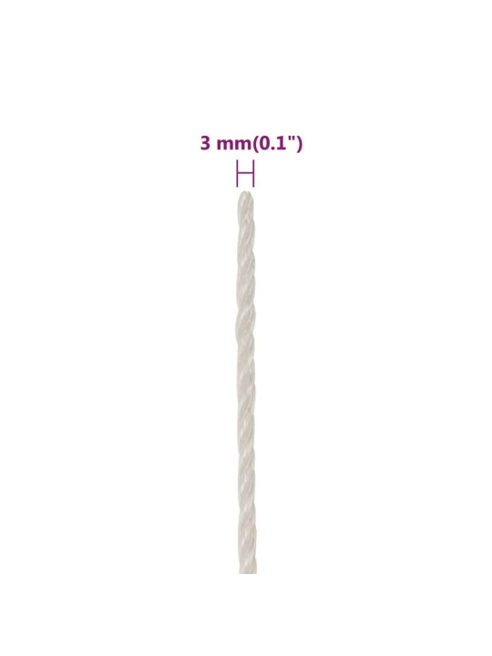Pracovní lano bílé 3 mm 250 m polypropylen