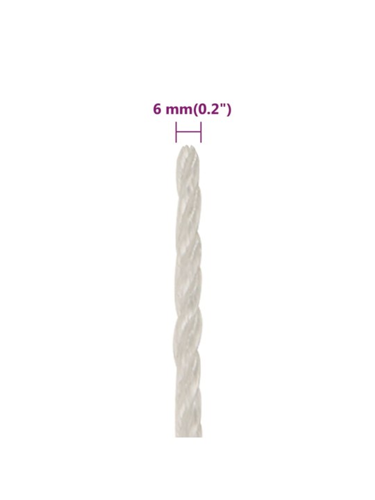 Pracovní lano bílá 6 mm 25 m polypropylen