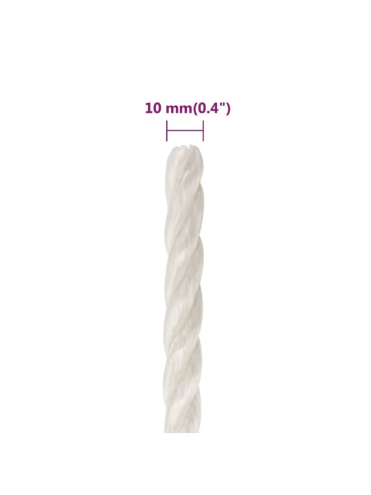 Pracovní lano bílé 10 mm 100 m polypropylen