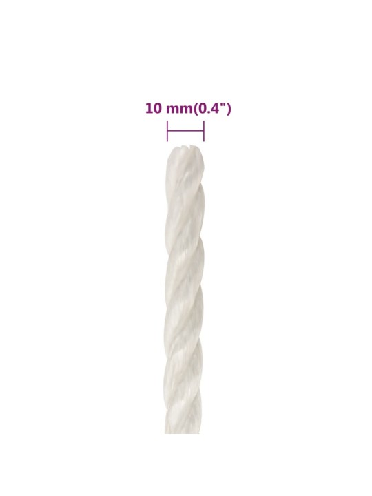Pracovní lano bílá 10 mm 250 m polypropylen