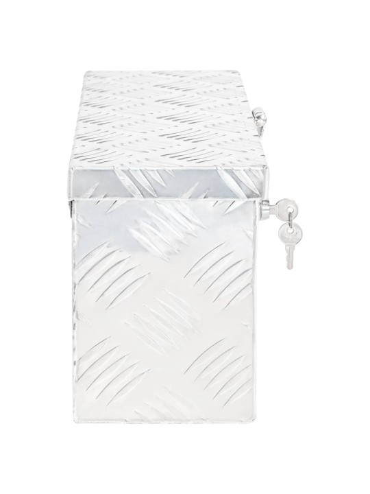 Úložný box stříbrný 50 x 15 x 20,5 cm hliník