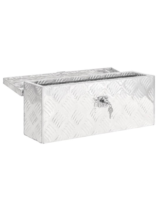 Úložný box stříbrný 50 x 15 x 20,5 cm hliník