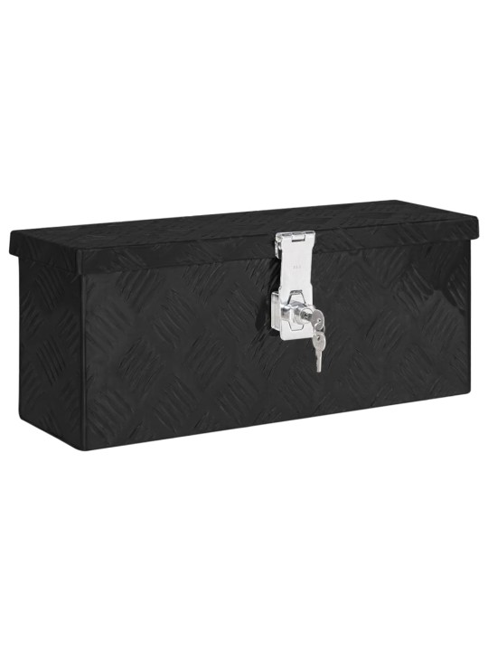 Úložný box černý 50 x 15 x 20,5 cm hliník