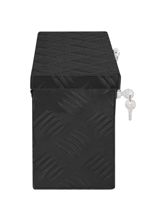 Úložný box černý 50 x 15 x 20,5 cm hliník