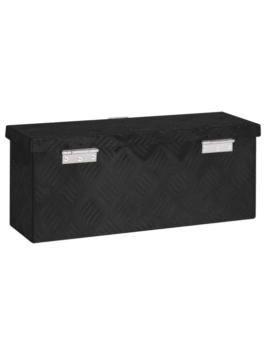 Úložný box černý 50 x 15 x 20,5 cm hliník