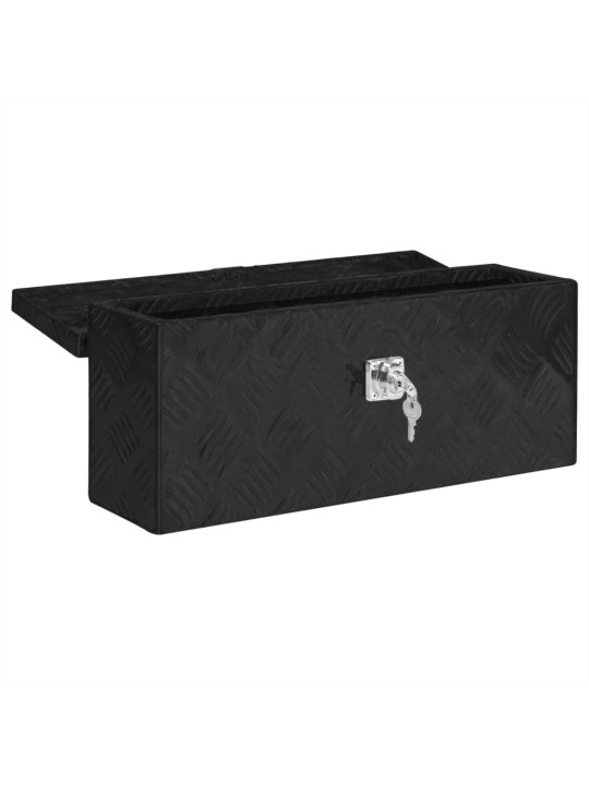 Úložný box černý 50 x 15 x 20,5 cm hliník