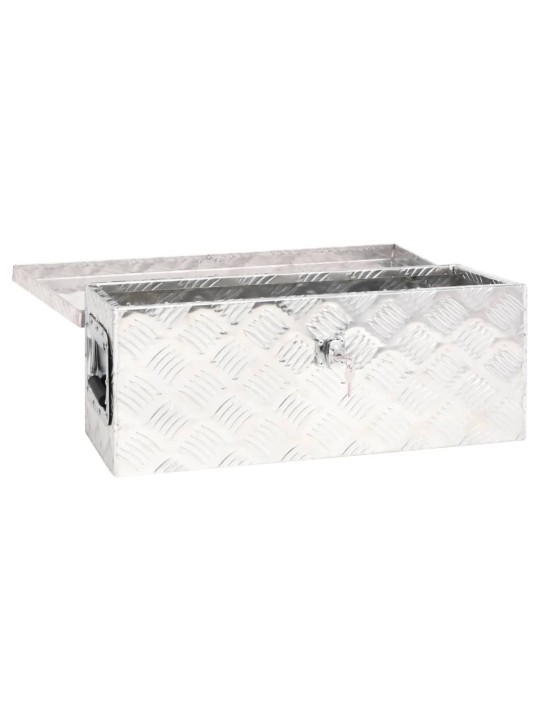 Úložný box stříbrný 60 x 23,5 x 23 cm hliník