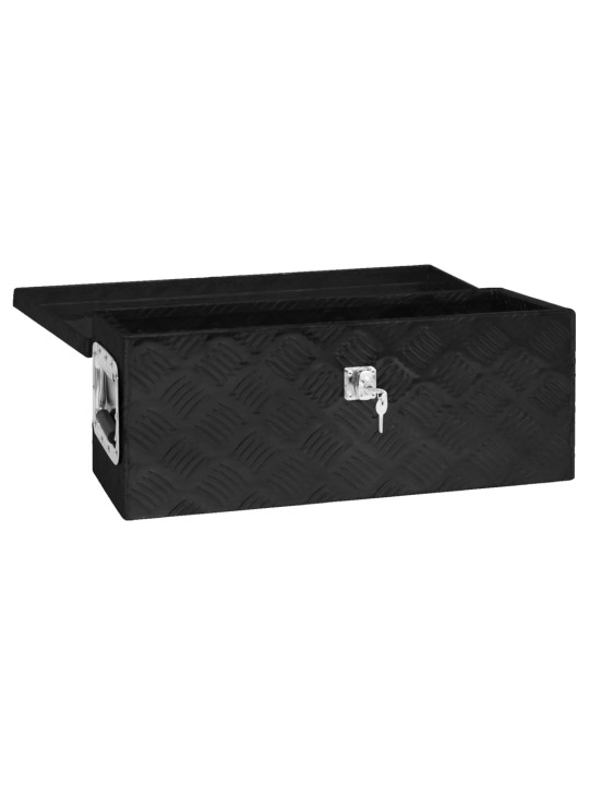 Úložný box černý 60 x 23,5 x 23 cm hliník