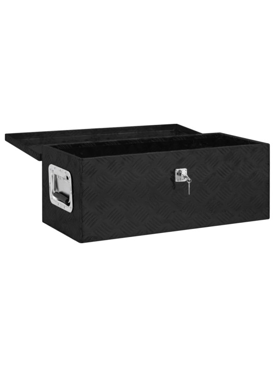 Úložný box černý 70 x 31 x 27 cm hliník