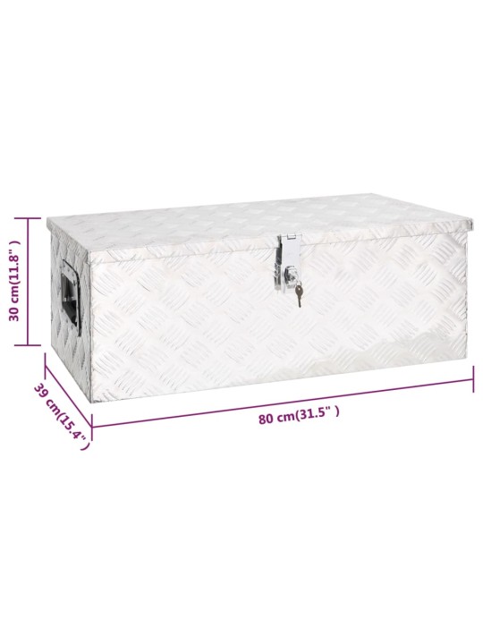 Úložný box stříbrný 80 x 39 x 30 cm hliník