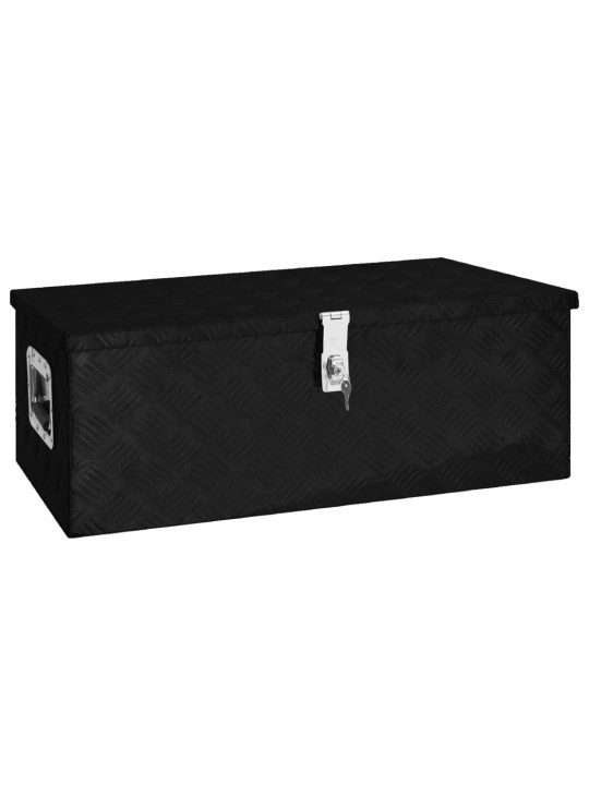 Úložný box černý 80 x 39 x 30 cm hliník