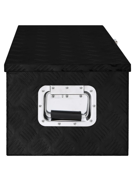 Úložný box černý 80 x 39 x 30 cm hliník