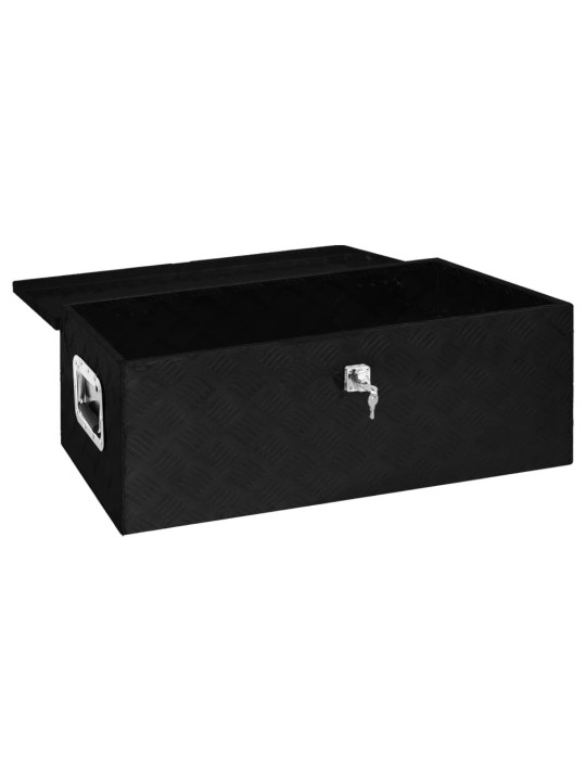 Úložný box černý 80 x 39 x 30 cm hliník
