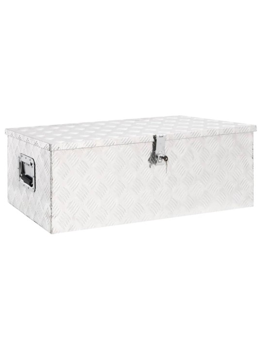 Úložný box stříbrný 90 x 47 x 33,5 cm hliník