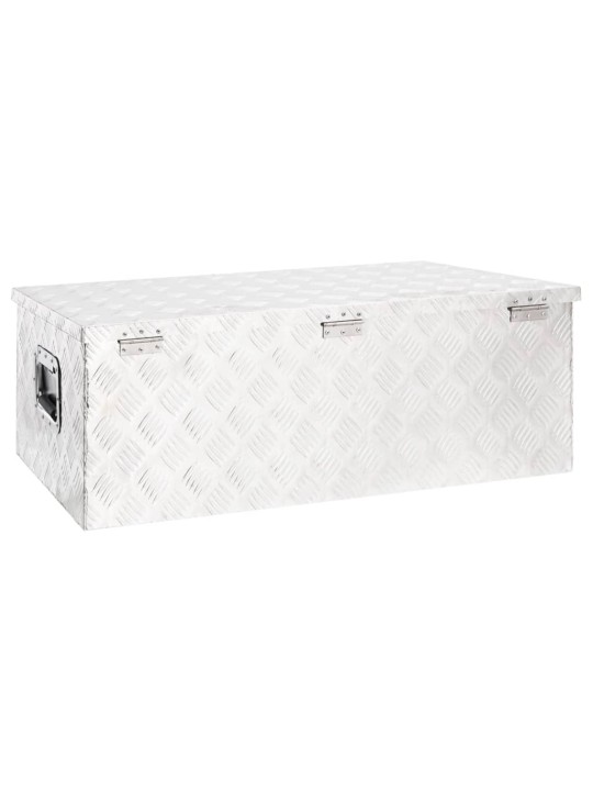 Úložný box stříbrný 90 x 47 x 33,5 cm hliník