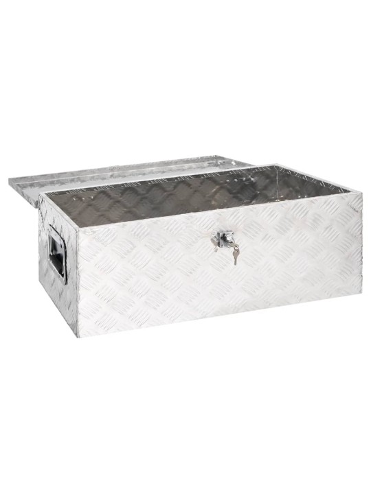 Úložný box stříbrný 90 x 47 x 33,5 cm hliník
