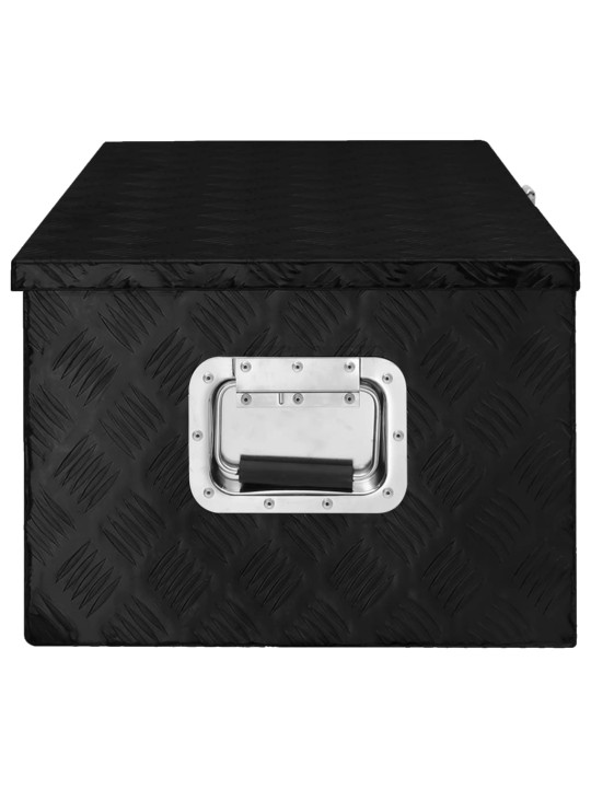 Úložný box černý 90 x 47 x 33,5 cm hliník