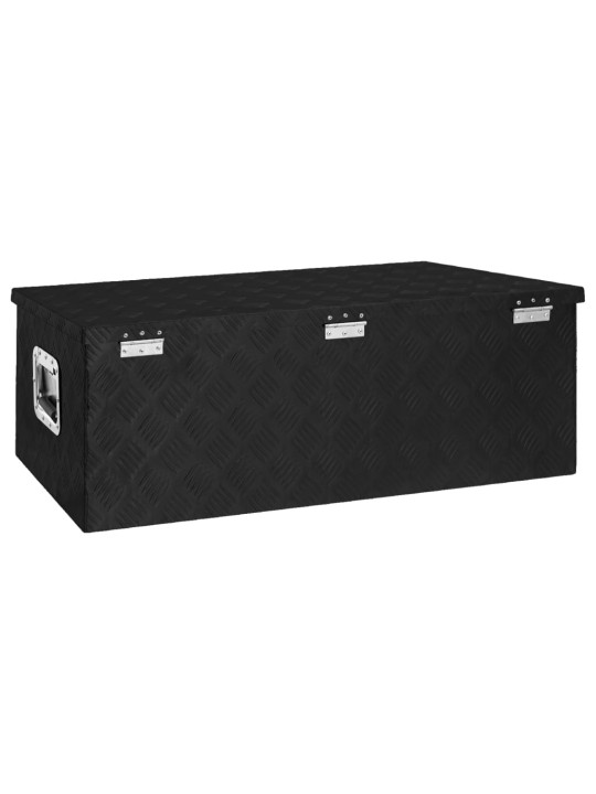 Úložný box černý 90 x 47 x 33,5 cm hliník