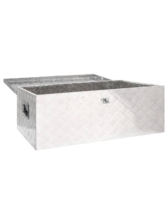 Úložný box stříbrný 100 x 55 x 37 cm hliník