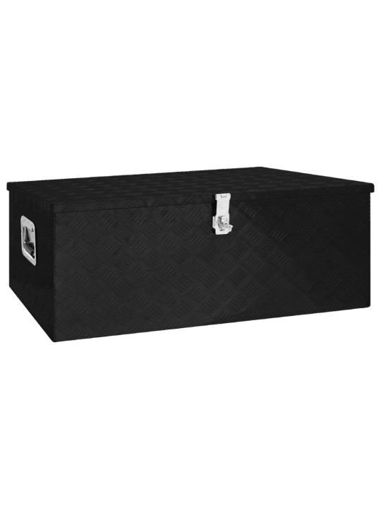 Úložný box černý 100 x 55 x 37 cm hliník
