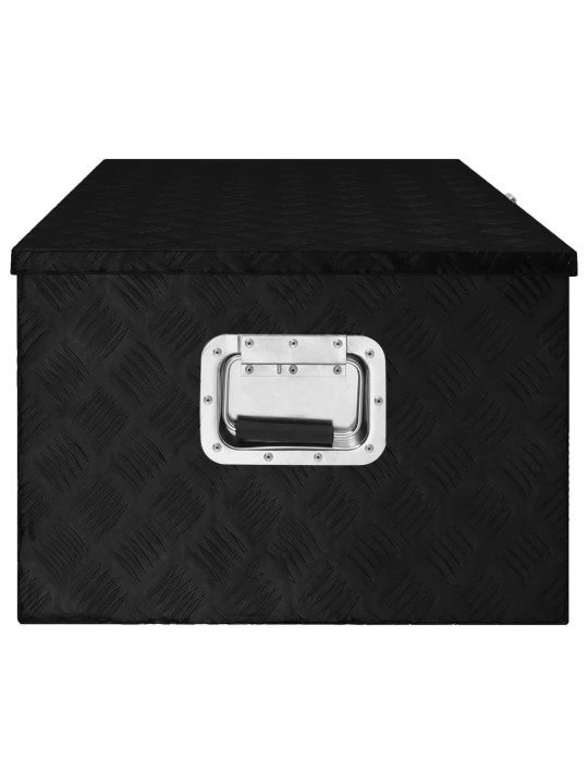 Úložný box černý 100 x 55 x 37 cm hliník