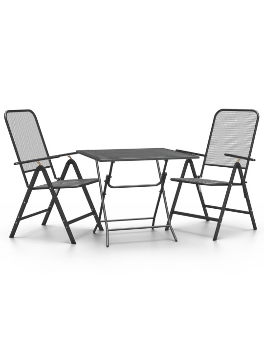 3dílný zahradní jídelní set tahokov antracitový