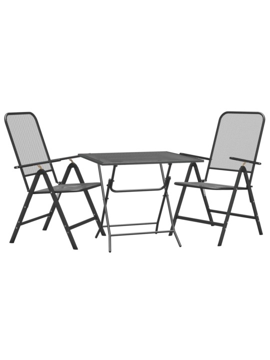 3dílný zahradní jídelní set tahokov antracitový
