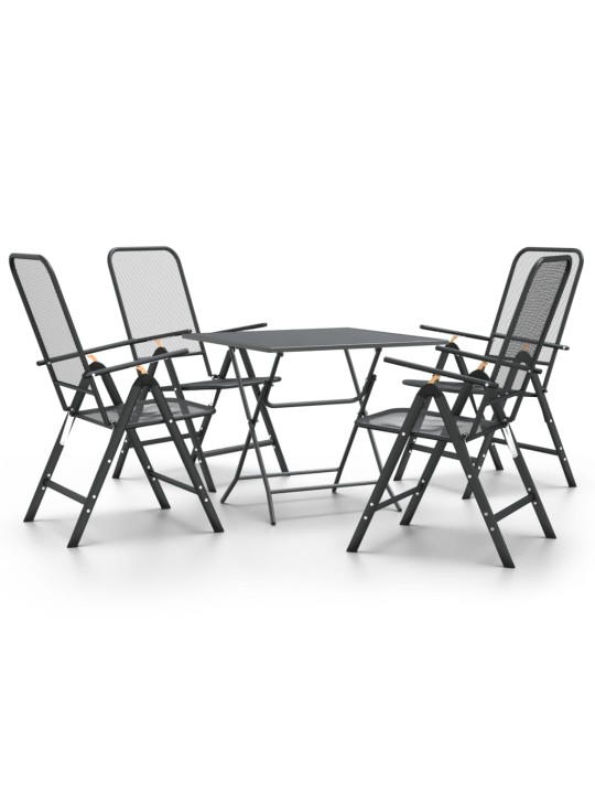 5dílný zahradní jídelní set tahokov antracitový