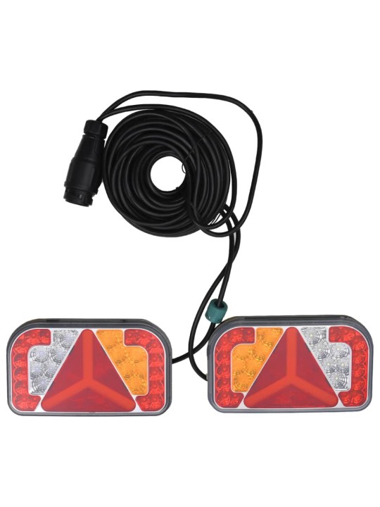 Světla na přívěs 2 ks červená 24 x 5 x 14,5 cm 12V LED žárovky
