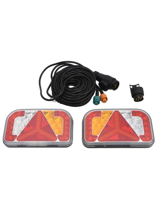 Světla na přívěs 2 ks červená 24 x 5 x 14,5 cm 12V LED žárovky
