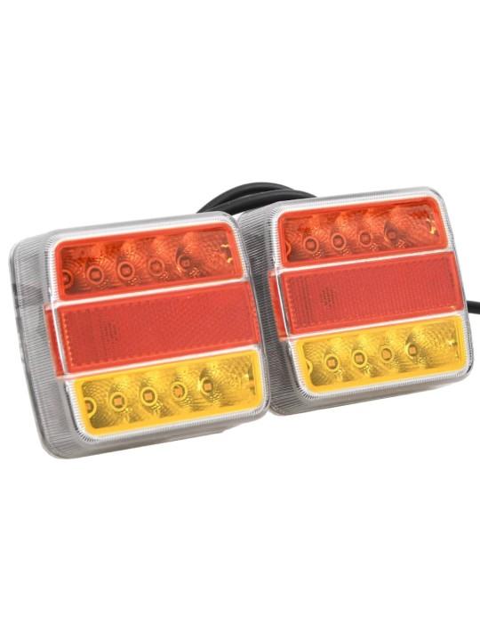 Světla na přívěs 2 ks červená 10,5x7,5x10 cm 12V LED žárovky