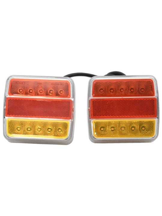 Světla na přívěs 2 ks červená 10,5x7,5x10 cm 12V LED žárovky