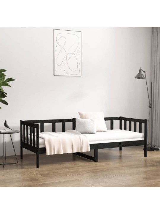 Válenda černá 90 x 190 cm masivní borové dřevo