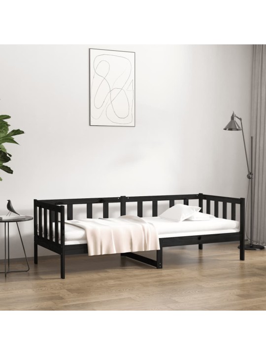 Válenda černá 90 x 190 cm masivní borové dřevo