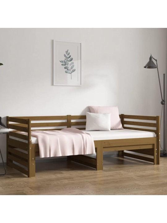 Výsuvná postel medově hnědá 2x (90 x 190 cm) masivní borovice