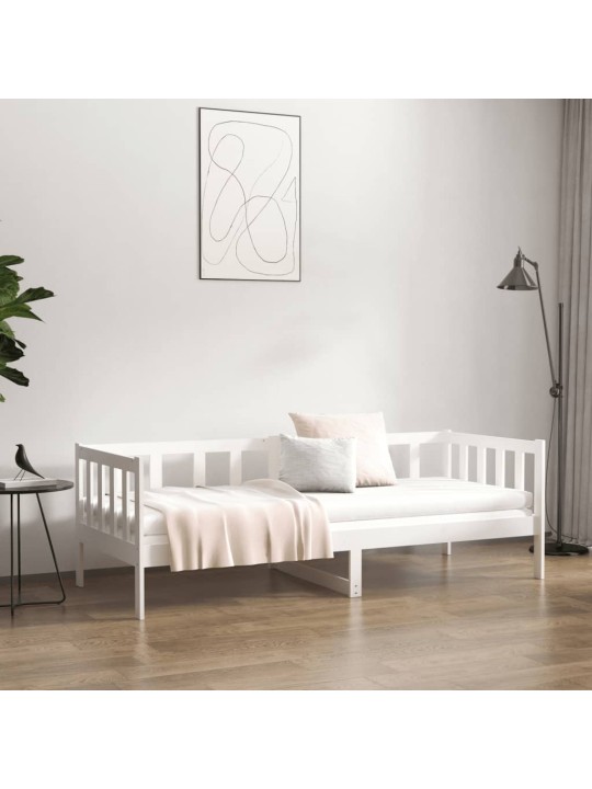 Válenda bez matrace bílá 80 x 200 cm masivní borovice