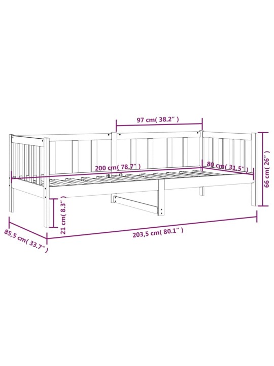 Válenda medově hnědá 80 x 200 cm masivní borové dřevo