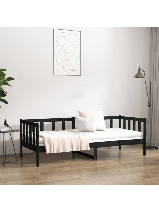 Válenda černá 80 x 200 cm masivní borové dřevo