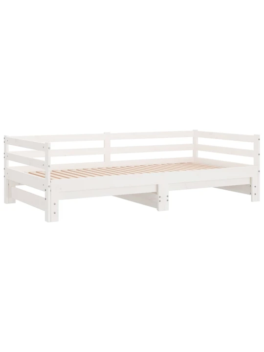 Rozkládací denní postel bez matrace bílá 80x200 cm