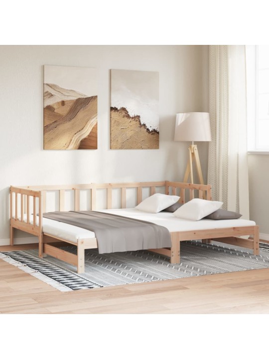 Výsuvná postel 2x (80 x 200) cm masivní borové dřevo
