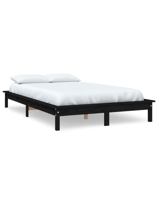 Rám postele černý 180 x 200 cm Super King Size masivní borovice