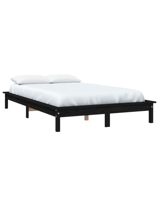 Rám postele černý 180 x 200 cm Super King Size masivní borovice