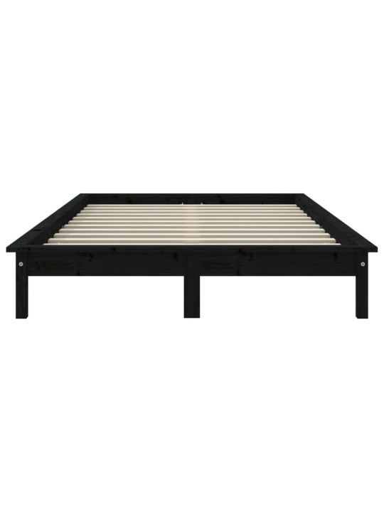 Rám postele černý 180 x 200 cm Super King Size masivní borovice